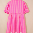  Violet Puff Sleeve Mini Dress