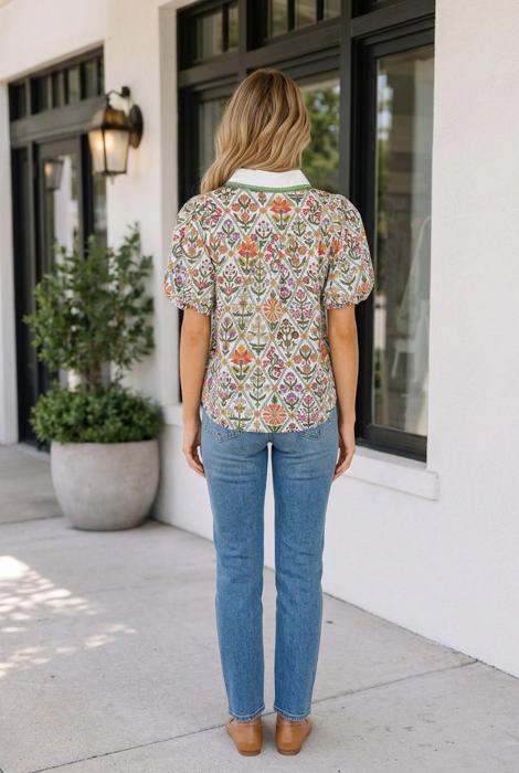 Violet Sleeve Floral Shirt