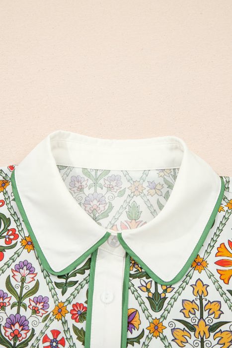 Violet Sleeve Floral Shirt