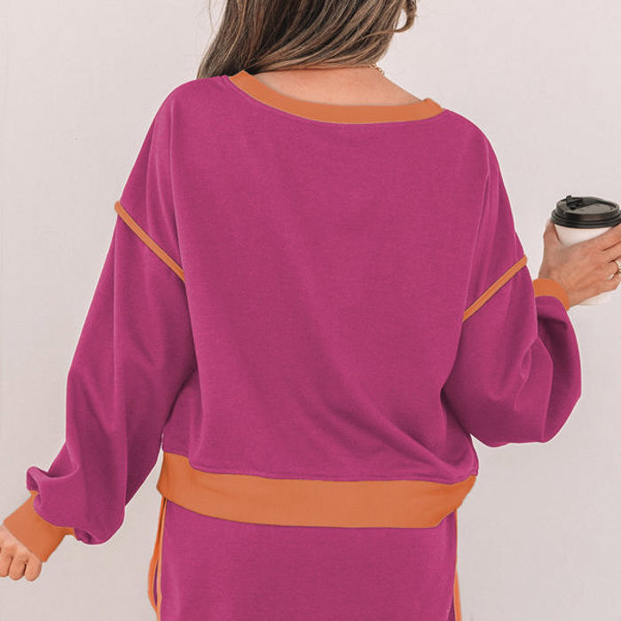 Violeta Loose Pullover and Lace-up Waist Skort Set