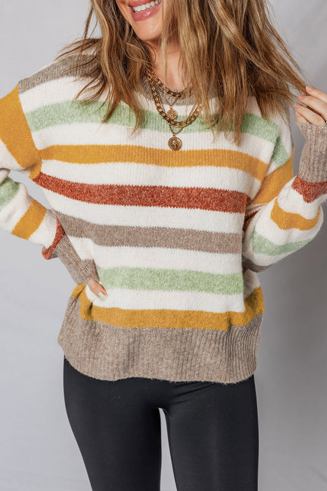 Vivian Stripe Crew Neck Sweater