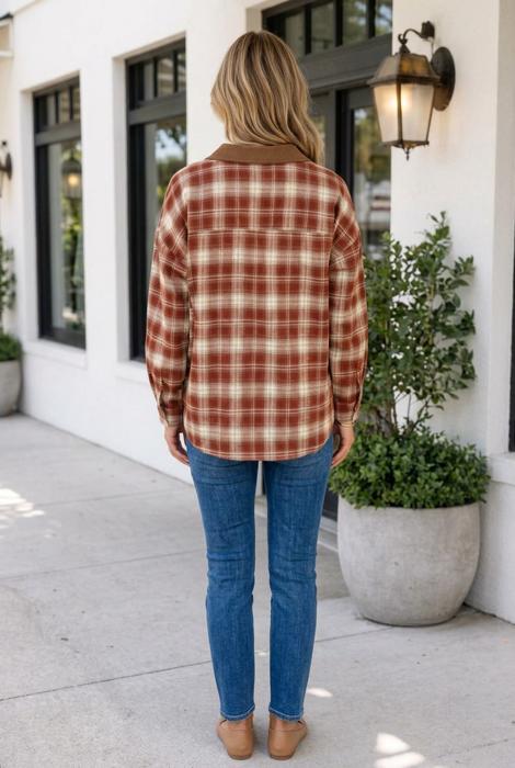 Vivianah Down Shirt Long Sleeve Top