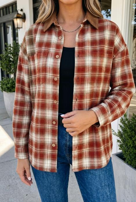 Vivianah Down Shirt Long Sleeve Top