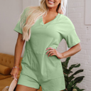 Grass Green Small Vivienne Half Sleeve Knit Romper