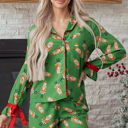 Green Small Vivisha Silky 2pcs Pajama Set