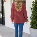  Wandah Stripe Drop Shoulder Long Sleeve Top