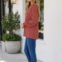 Wandah Stripe Drop Shoulder Long Sleeve Top