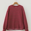  Wandah Stripe Drop Shoulder Long Sleeve Top