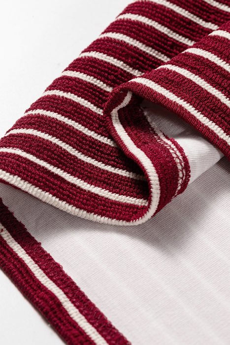 Wandah Stripe Drop Shoulder Long Sleeve Top