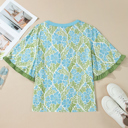  Waverly Trim Half Sleeve Blouse
