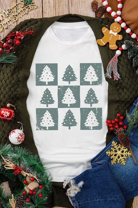 White Christmas Distressed Graphic Oversize Tee