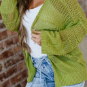  Whitley Crochet Knit Open Cardigan