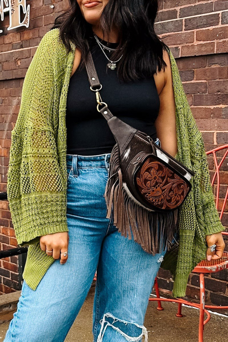 Whitley Crochet Knit Open Cardigan