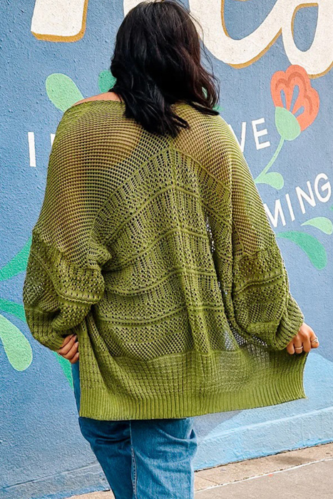 Whitley Crochet Knit Open Cardigan