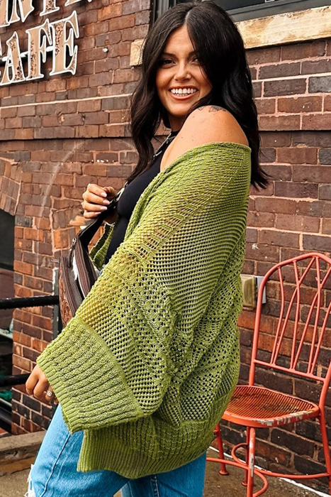 Whitley Crochet Knit Open Cardigan