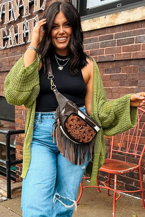 Whitley Crochet Knit Open Cardigan