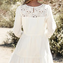  Whitley Floral Lace Patchwork Tiered Mini Dress
