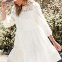  Whitley Floral Lace Patchwork Tiered Mini Dress