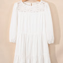 Whitley Floral Lace Patchwork Tiered Mini Dress