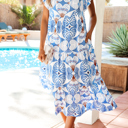  Whitley Sleeve Vacation Long Dress