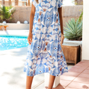  Whitley Sleeve Vacation Long Dress