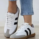  Willa Striped Lace-up Flat Sneakers
