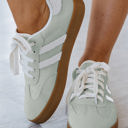  Willa Striped Lace-up Flat Sneakers
