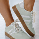  Willa Striped Lace-up Flat Sneakers