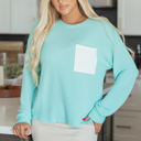  Willa Texture Contrast Patched Long Sleeve Top