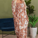 Willow Floral Shirred Square Neck High Waist Maxi Dress
