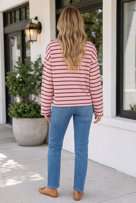Winnee Collar Shift Top Long Sleeve Top