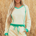 White XL Wren Long Sleeve Pullover and Drawstring Shorts Outfit