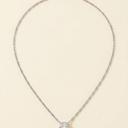  Wren Round Cz Bezel Pendant Necklace - Silver