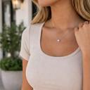  Wren Round Cz Bezel Pendant Necklace - Silver