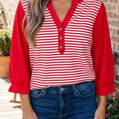 Wrenley 4 Sleeve Patchwork Top