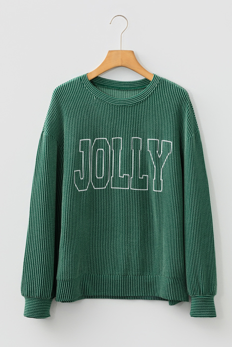 Ximena Letter Graphic Loose Long Sleeve Top