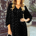  Ximena Sleeve Velvet Mini Dress