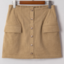 Camel XL Xiomara Front Faux Mini Skirt