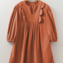  Yaranina Pleated Corduroy Mini Dress