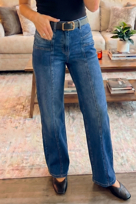 Yusra Seam Detail Shift Jeans