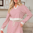 Red Stripe Large Zahra and Bubble Mini Skirt Set