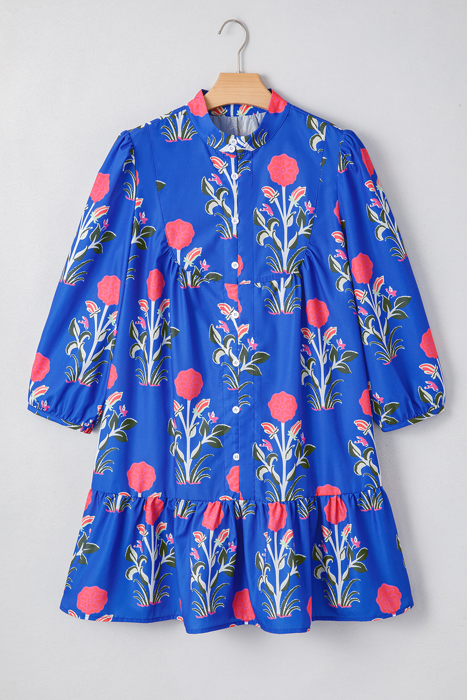 Zahra Sleeve Ruffle Hem Dress