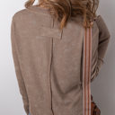  Zahra Waffle Knit Neckline Long Sleeve Top