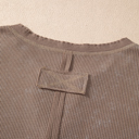  Zahra Waffle Knit Neckline Long Sleeve Top