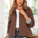 Dark Brown Small Zaniyah Liner Patchwork Chic Jacket