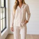 Pink Large Zarah Pajama Pant Set Long Sleeve Top