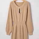  Zariah Embellished Keyhole Ribbed Sweater