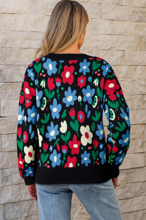 Zariah Print Short Cardigan Sweater