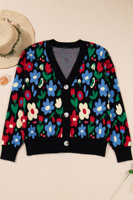 Zariah Print Short Cardigan Sweater
