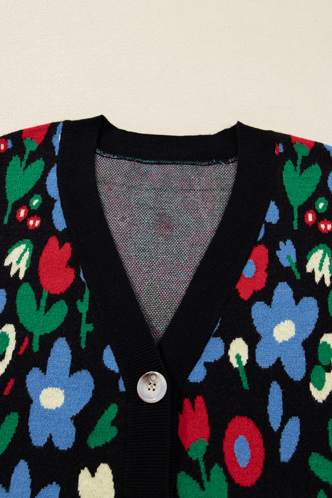 Zariah Print Short Cardigan Sweater